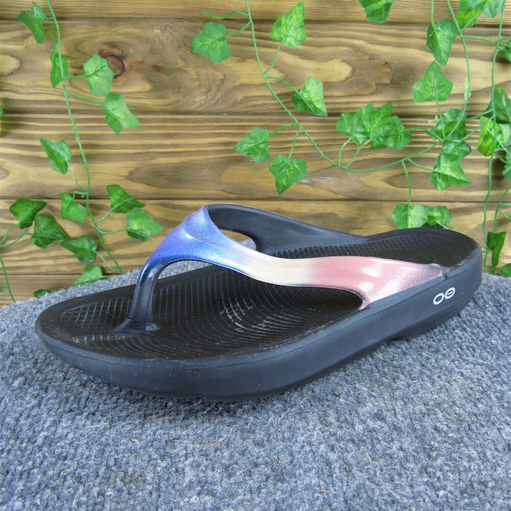 OOFOS Women's Sandals - Black and Multicolor